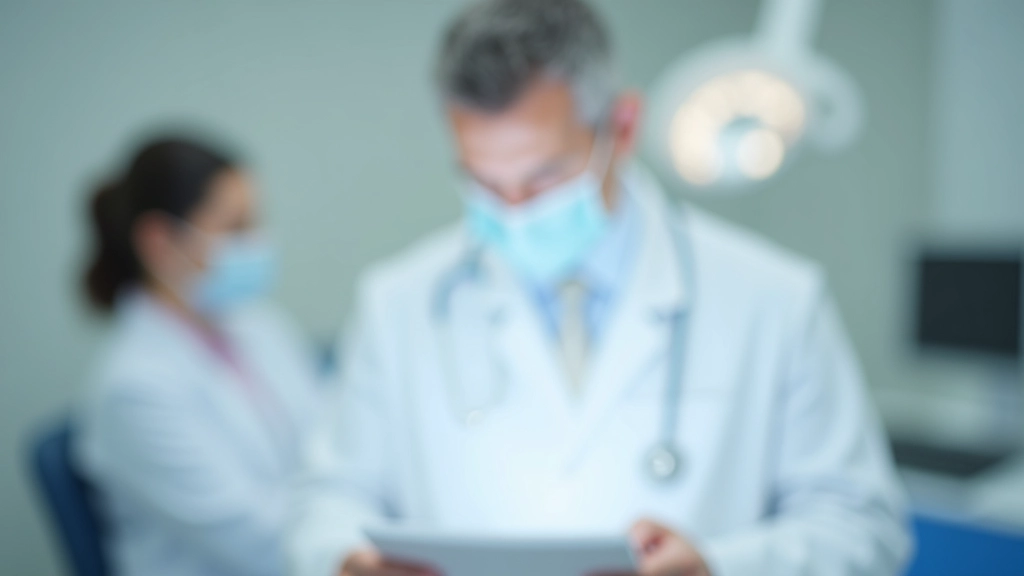 Dentiste montrant des tarifs de remboursement sur un graphique à un patient, dans un cabinet moderne