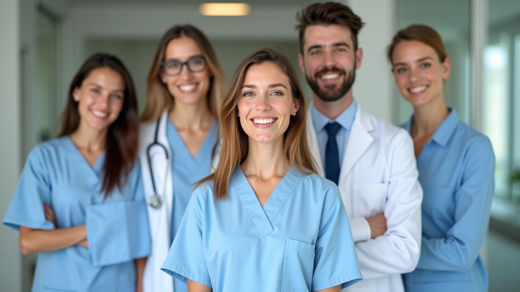 Équipe médicale souriante
