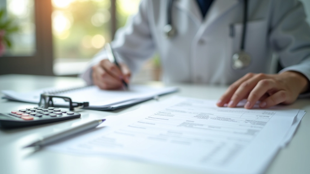 Espace de travail professionnel avec documents de planification budgétaire pour la santé