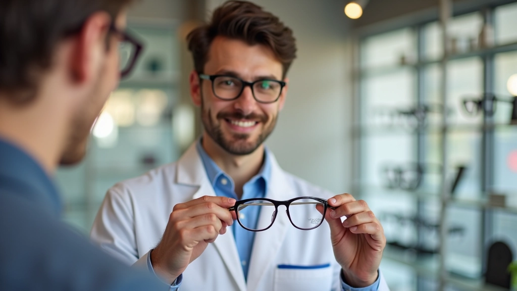 Opticienne présentant des montures de lunettes à une cliente