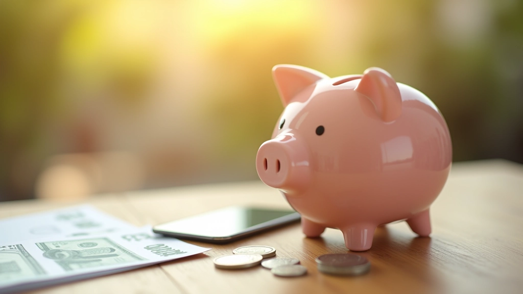 Tirelire avec pièces et billet, symbole d'épargne mensuelle pour la santé