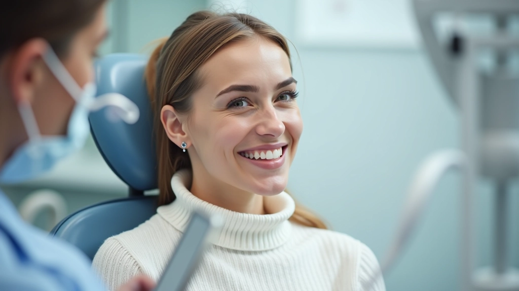 Femme chez le dentiste, assise dans le fauteuil pour examen dentaire régulier